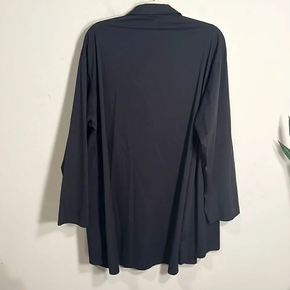 Brynn Walker Black Front Button Tunic Top M - Picture 6 of 8